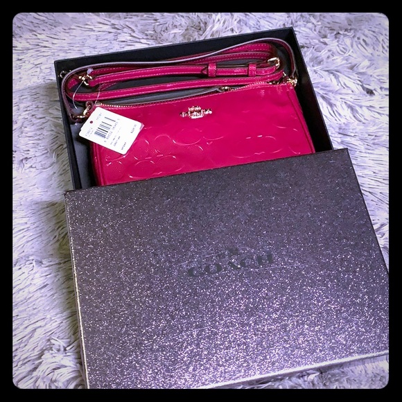 Coach Handbags - NWT Cranberry Coach crossbody.
